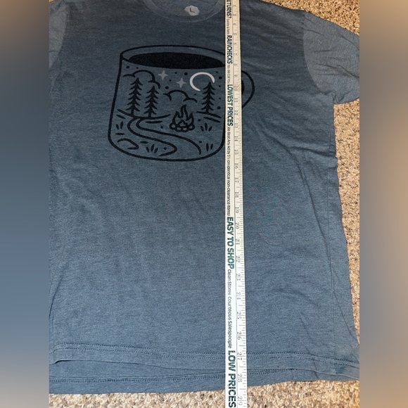 Blue Graphic Tee with Mug Design - Picture 6 of 6